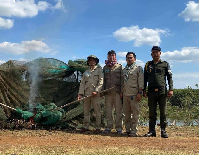 សមត្ថកិច្ចចម្រុះ បង្ក្រាបបទល្មើសនេសាទក្នុងភូមិសាស្ត្រ ស្រុកព្រៃឈរ ខេត្តកំពង់ចាម